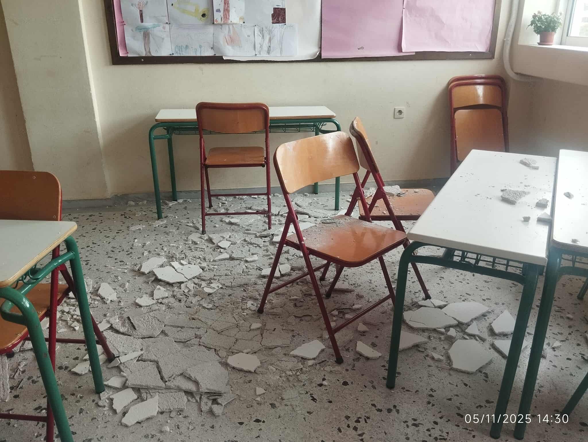Ψήφισμα στήριξης των 22 συναδέλφων του 1ου ΔΣ Πόρτο Ράφτη που παραπέμπονται στο πειθαρχικό για την πτώση σοβάδων σε σχολική αίθουσα!